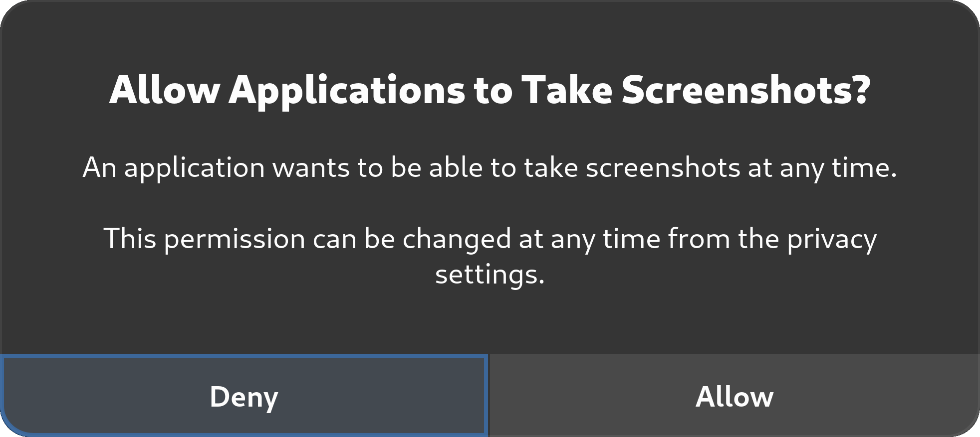 Screenshot permissions